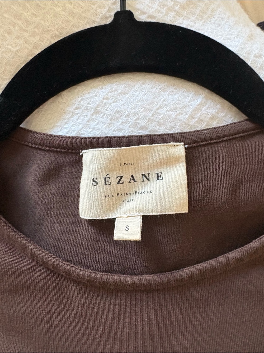 Sezane Dark Brown Short Sleeve Ruched Maxi Dress - Picture 2 of 5